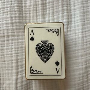 Paper Source Ace of Spades Trinket Box - White and Black with Gold Trim